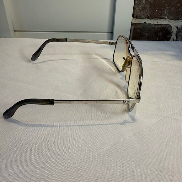 Omega Vintage Men's Designer Eyeglasses FRAMES only Aviator Silver 58/16 145 - Picture 7 of 7